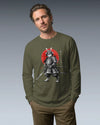 Cat Samurai Sumi-e Japanese Unisex Long Sleeve Tee