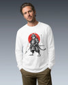 Cat Samurai Sumi-e Japanese Unisex Long Sleeve Tee