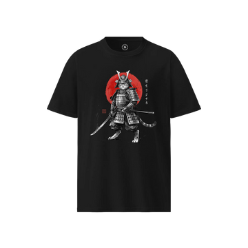 Cat Samurai Sumi-e Japanese Unisex organic t-shirt
