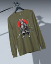 Cat Samurai Sumi-e Japanese Unisex Long Sleeve Tee