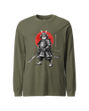 Cat Samurai Sumi-e Japanese Unisex Long Sleeve Tee