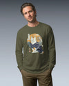 Cat Samurai Funny Ukiyo-e Japanese Unisex Long Sleeve Tee