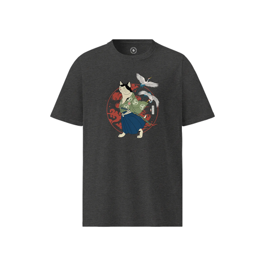 Cat Samurai Ukiyo-e Unisex organic t-shirt No.4