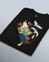 Cat Samurai Funny Ukiyo-e Japanese Unisex Long Sleeve Tee No.4