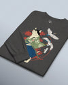 Cat Samurai Funny Ukiyo-e Japanese Unisex Long Sleeve Tee No.4