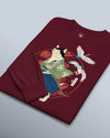 Cat Samurai Funny Ukiyo-e Japanese Unisex Long Sleeve Tee No.4