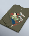 Cat Samurai Funny Ukiyo-e Japanese Unisex Long Sleeve Tee No.4