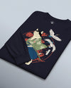 Cat Samurai Funny Ukiyo-e Japanese Unisex Long Sleeve Tee No.4