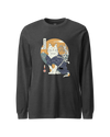 Cat Samurai Funny Ukiyo-e Japanese Unisex Long Sleeve Tee