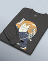 Cat Samurai Funny Ukiyo-e Japanese Unisex Long Sleeve Tee