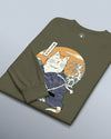 Cat Samurai Funny Ukiyo-e Japanese Unisex Long Sleeve Tee
