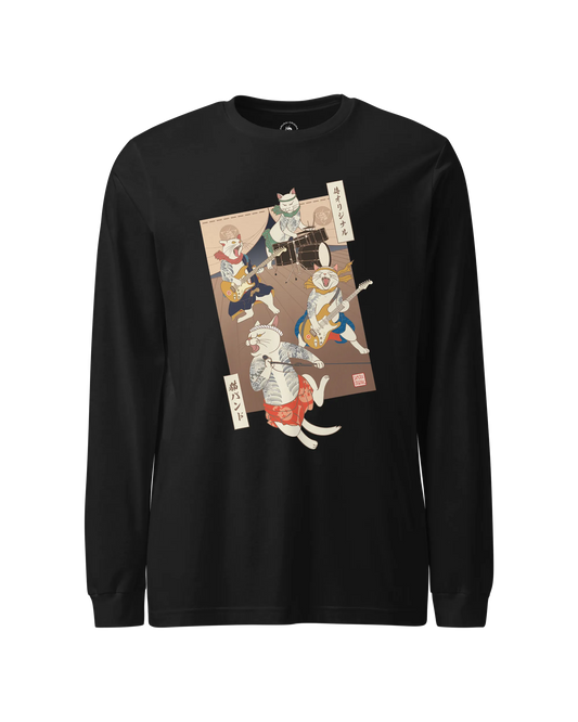 Cat Brand Music Japan Ukiyo-e Unisex Long Sleeve Tee