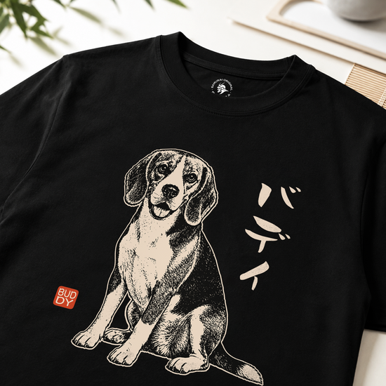 Personalized Japanese Pet Portrait Classic Organic T-Shirt - Samurai Original