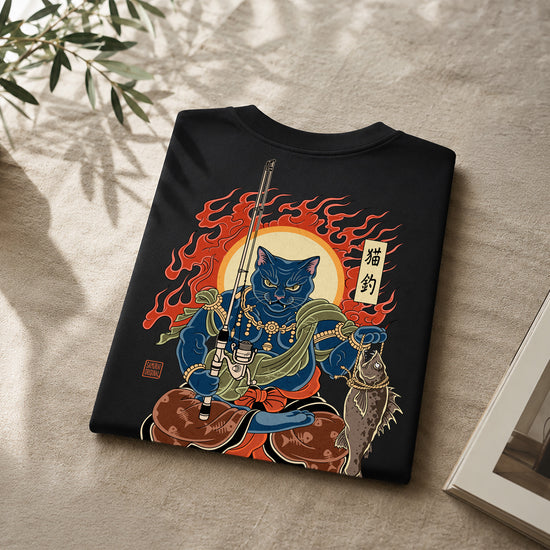 The Great Neko Fishing T-shirt Classic - Samurai Original