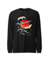 Crane Bird Japanese Ukiyo-e Unisex Long Sleeve Tee Black - Samurai Original