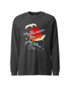Crane Bird Japanese Ukiyo-e Unisex Long Sleeve Tee Dark Grey Heather - Samurai Original