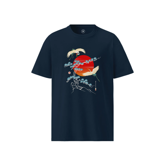 Crane Bird Ukiyo-e Unisex organic t-shirt