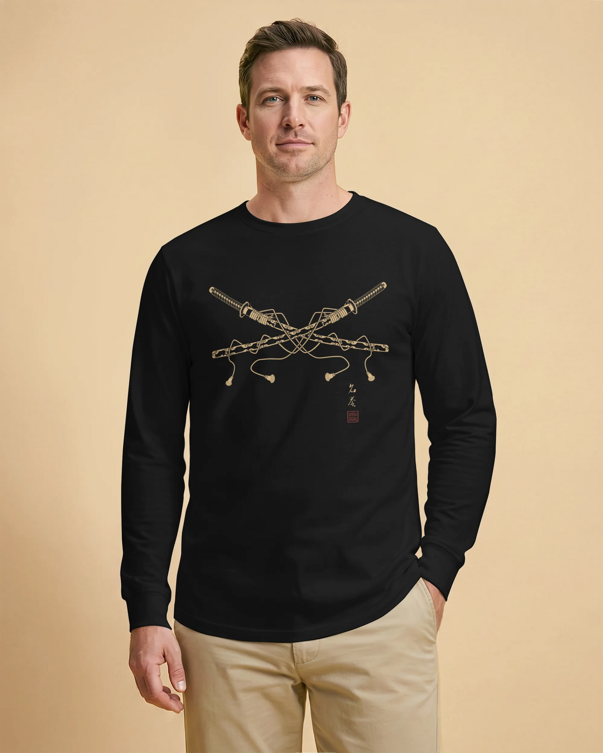 Crossed Samurai Katana Unisex Long Sleeve Tee - Samurai Original