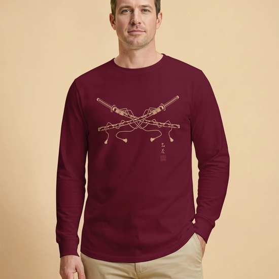 Crossed Samurai Katana Unisex Long Sleeve Tee - Samurai Original