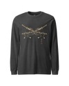 Crossed Samurai Katana Unisex Long Sleeve Tee Dark Grey Heather - Samurai Original