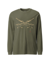Crossed Samurai Katana Unisex Long Sleeve Tee Military Green - Samurai Original