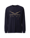 Crossed Samurai Katana Unisex Long Sleeve Tee Navy - Samurai Original