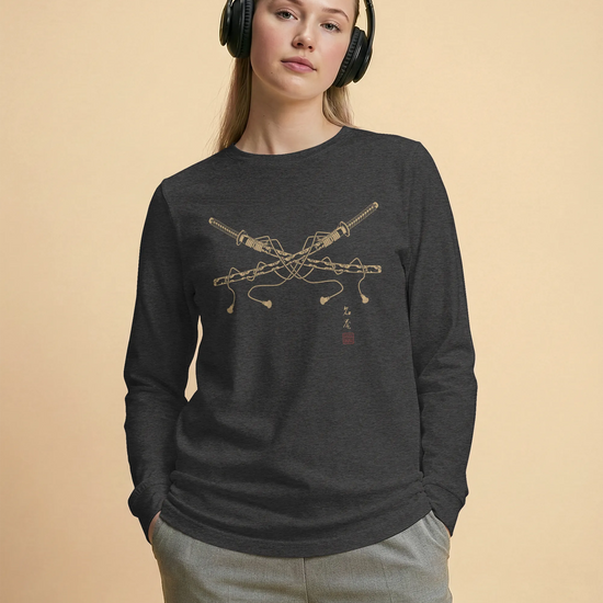 Crossed Samurai Katana Unisex Long Sleeve Tee - Samurai Original