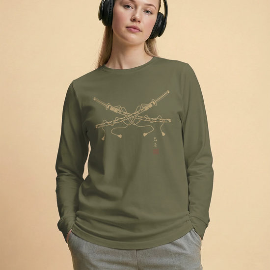 Crossed Samurai Katana Unisex Long Sleeve Tee - Samurai Original