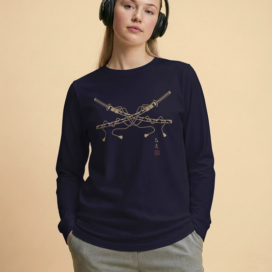 Crossed Samurai Katana Unisex Long Sleeve Tee - Samurai Original