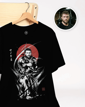 Custom Portrait Samurai Sumi-e Unisex organic t-shirt