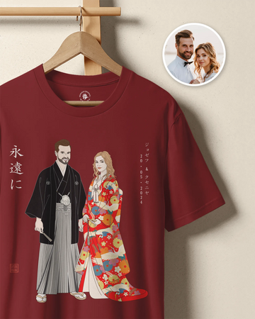 Custom Portrait Wedding Unisex organic t-shirt