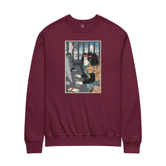 Cyber Samurai Programmer Tech Zen Ukiyo-e Unisex Sweatshirt