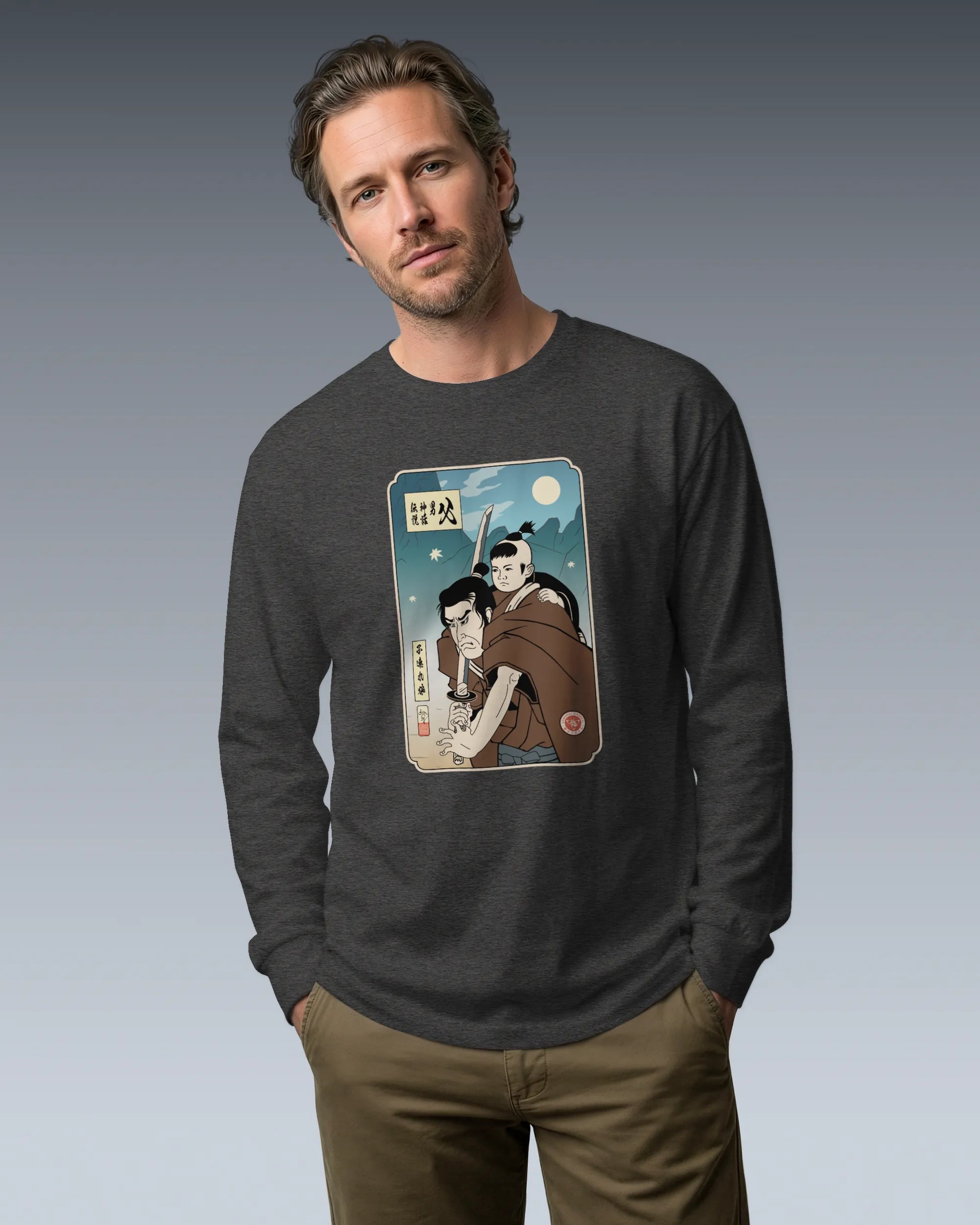 Daddy Shogun Assassin Ukiyo-e Unisex Long Sleeve Tee - Samurai Original