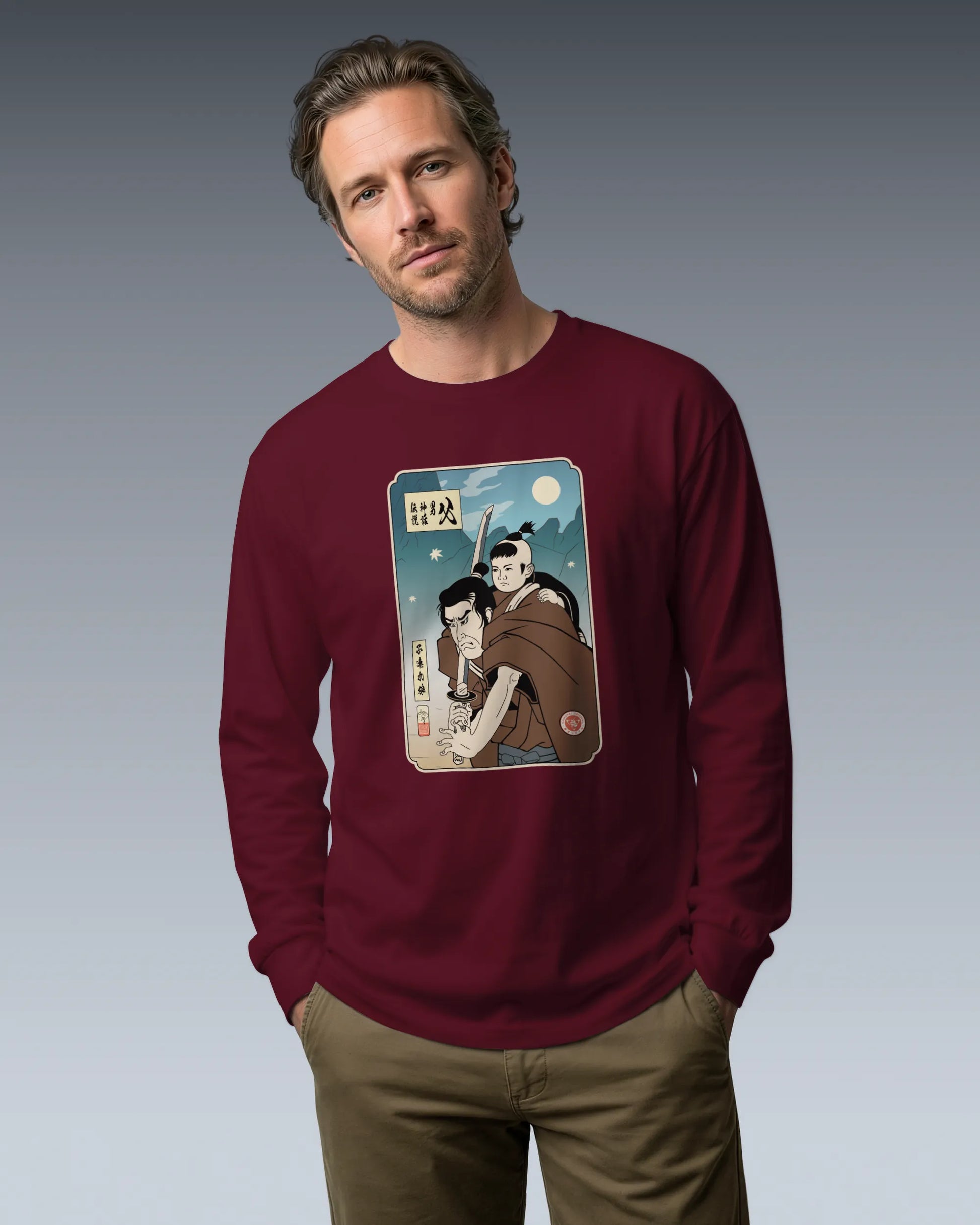Daddy Shogun Assassin Ukiyo-e Unisex Long Sleeve Tee - Samurai Original