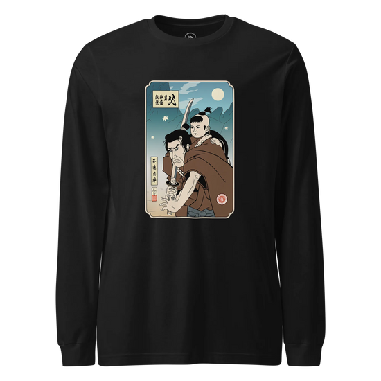 Daddy Shogun Assassin Ukiyo-e Unisex Long Sleeve Tee Black - Samurai Original