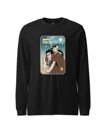 Daddy Shogun Assassin Ukiyo-e Unisex Long Sleeve Tee Black - Samurai Original