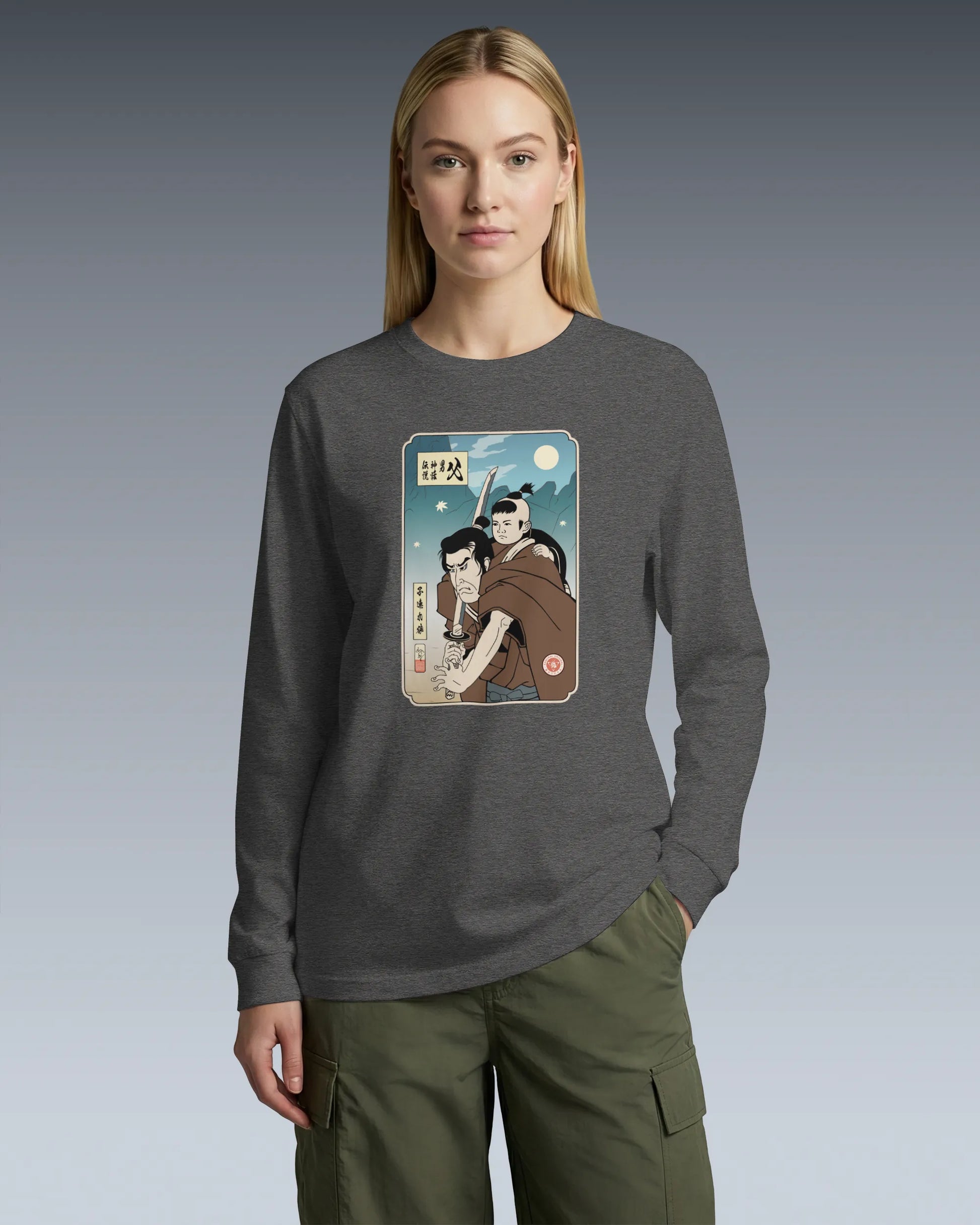 Daddy Shogun Assassin Ukiyo-e Unisex Long Sleeve Tee - Samurai Original