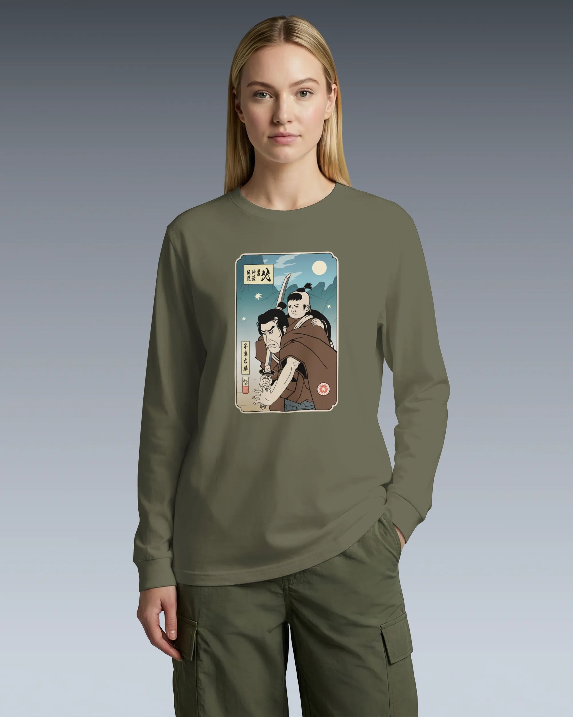 Daddy Shogun Assassin Ukiyo-e Unisex Long Sleeve Tee - Samurai Original