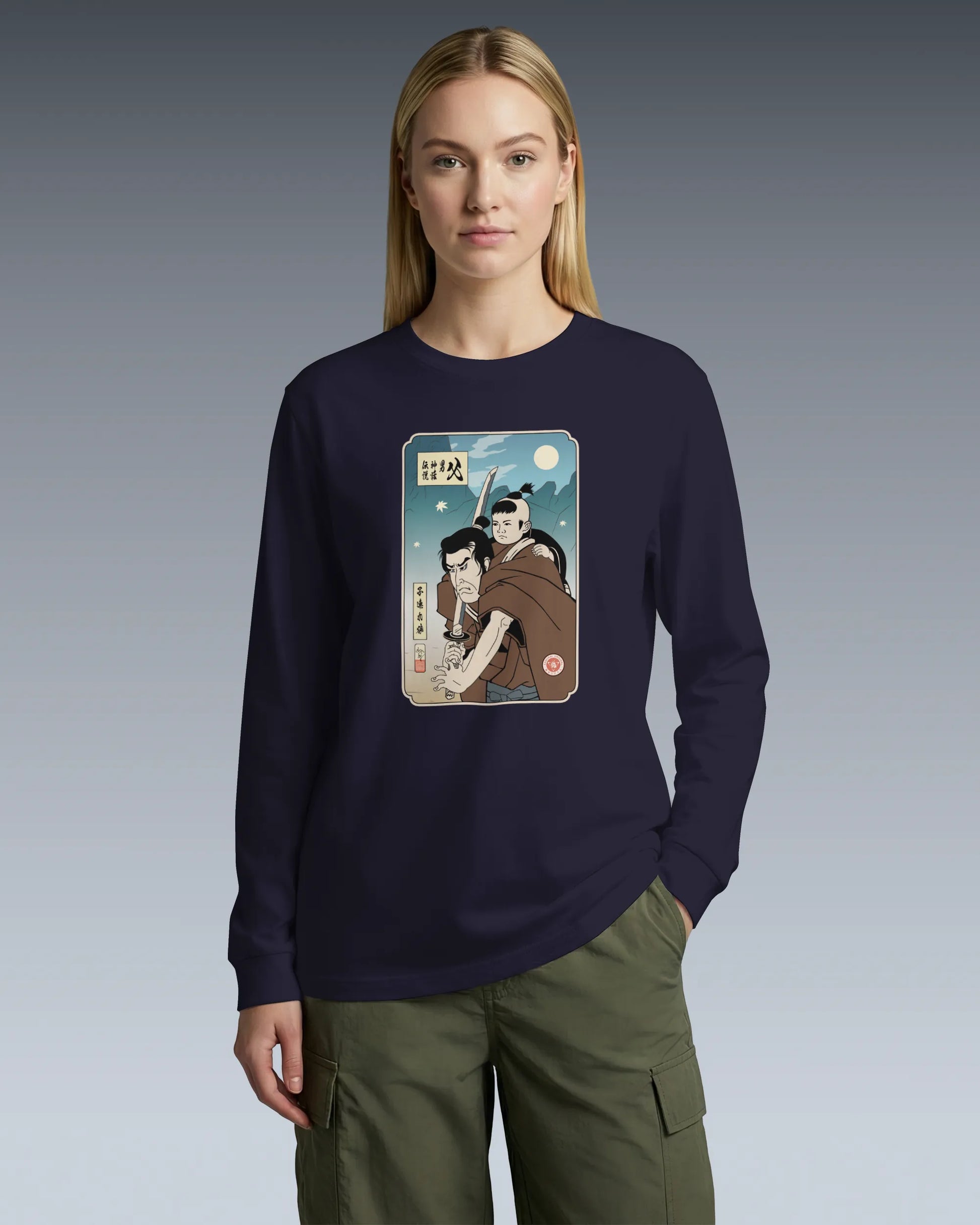Daddy Shogun Assassin Ukiyo-e Unisex Long Sleeve Tee - Samurai Original