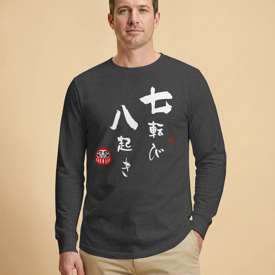 Daruma Fall 7 Stand 8 Unisex Long Sleeve Tee - Samurai Original