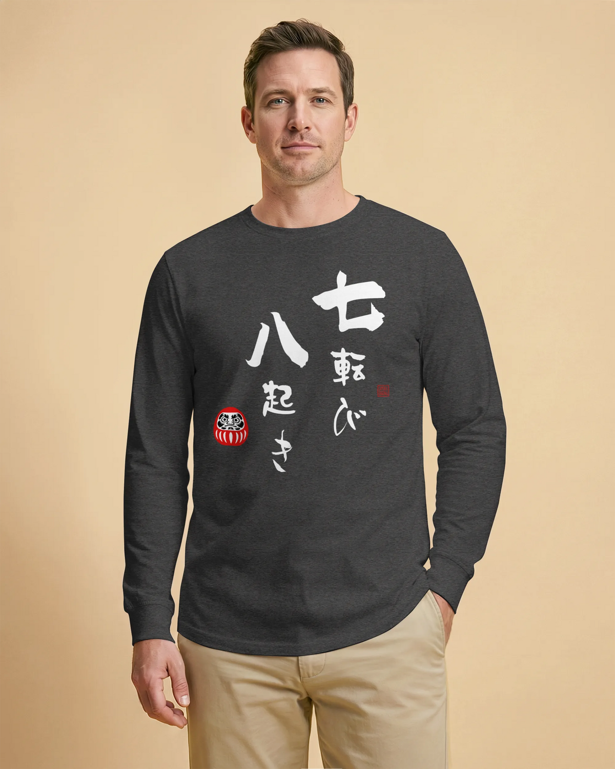 Daruma Fall 7 Stand 8 Unisex Long Sleeve Tee - Samurai Original