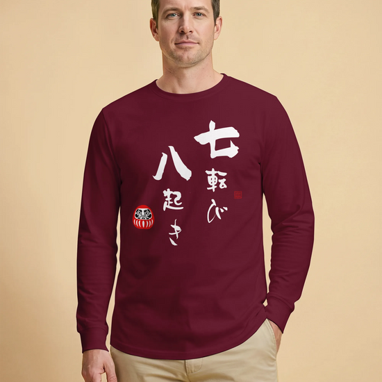 Daruma Fall 7 Stand 8 Unisex Long Sleeve Tee - Samurai Original