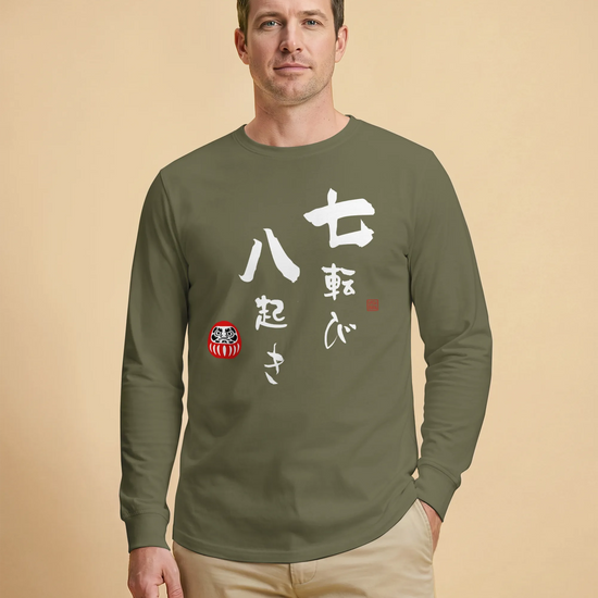 Daruma Fall 7 Stand 8 Unisex Long Sleeve Tee - Samurai Original
