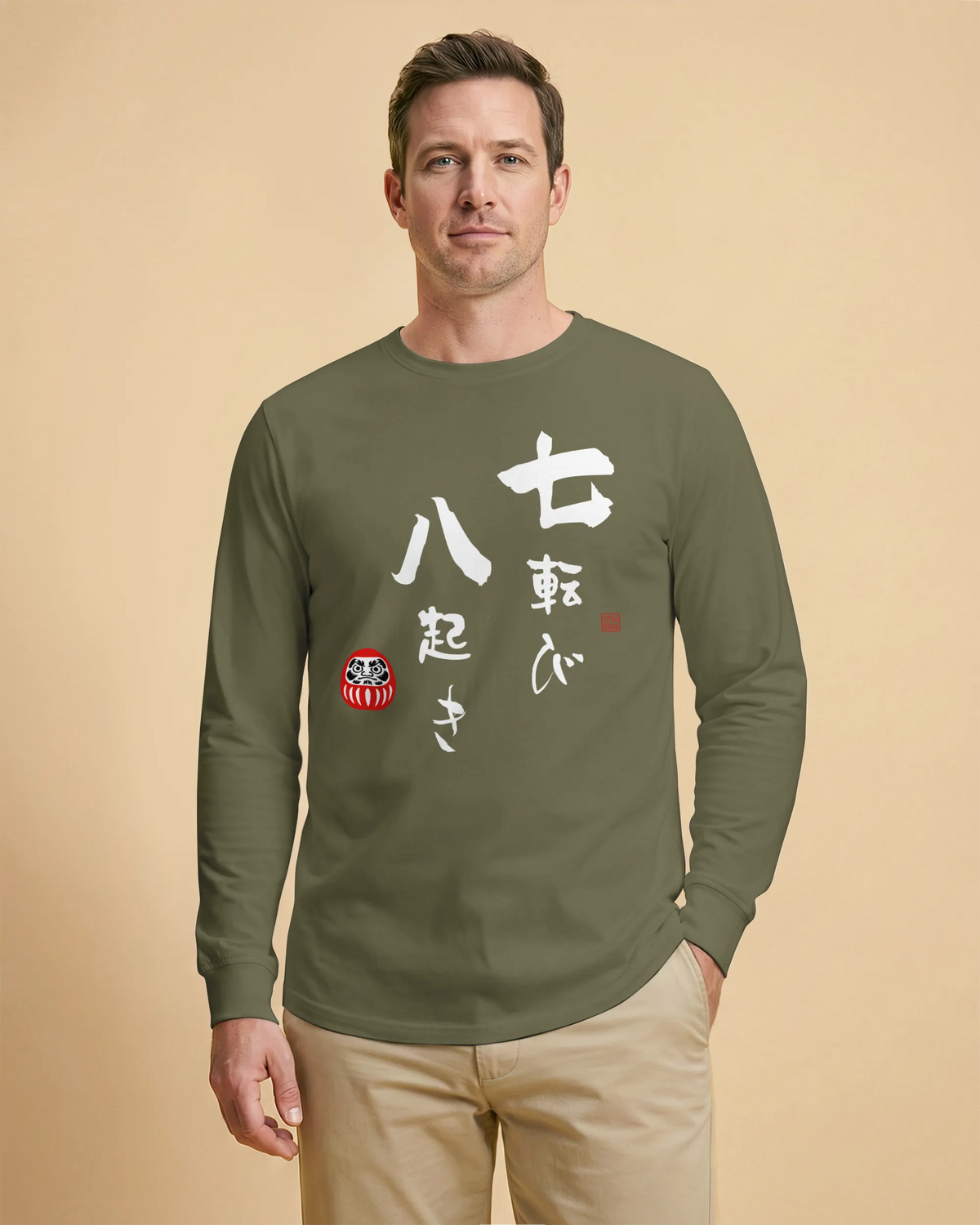 Daruma Fall 7 Stand 8 Unisex Long Sleeve Tee - Samurai Original