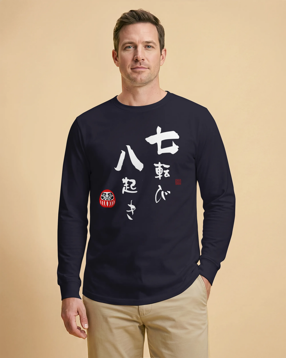 Daruma Fall 7 Stand 8 Unisex Long Sleeve Tee - Samurai Original