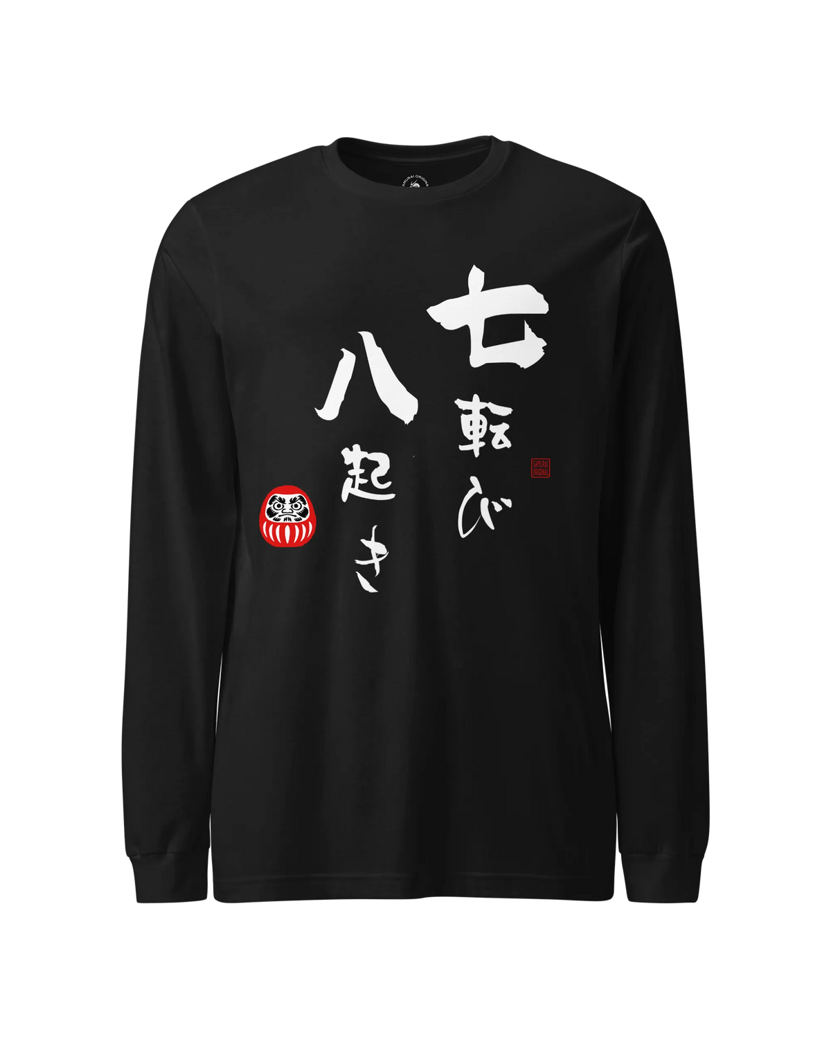Daruma Fall 7 Stand 8 Unisex Long Sleeve Tee Black - Samurai Original