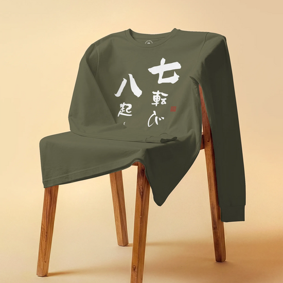 Daruma Fall 7 Stand 8 Unisex Long Sleeve Tee - Samurai Original