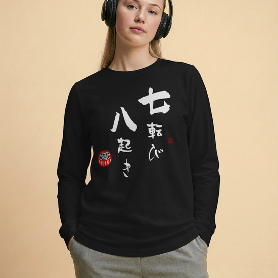 Daruma Fall 7 Stand 8 Unisex Long Sleeve Tee - Samurai Original