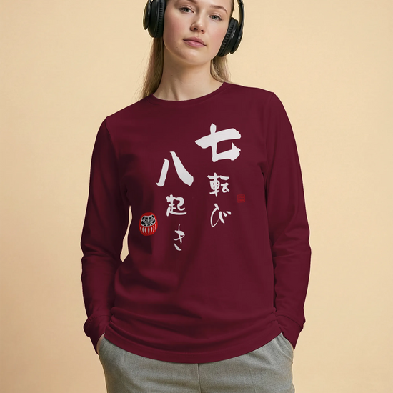 Daruma Fall 7 Stand 8 Unisex Long Sleeve Tee - Samurai Original