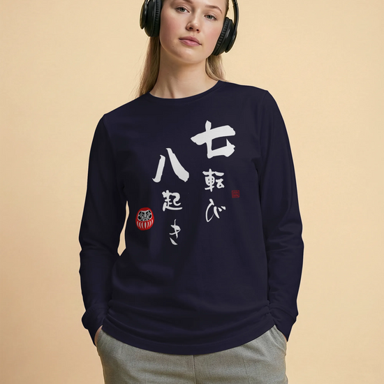 Daruma Fall 7 Stand 8 Unisex Long Sleeve Tee - Samurai Original